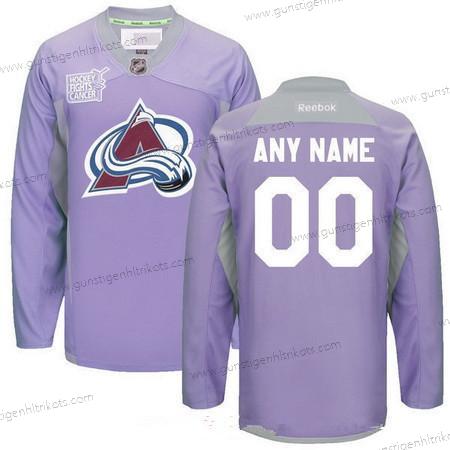 Herren Colorado Avalanche Personalisiertes Reebok Hockey Bekämpft Krebs Praxis Trikots – Lila Rosa