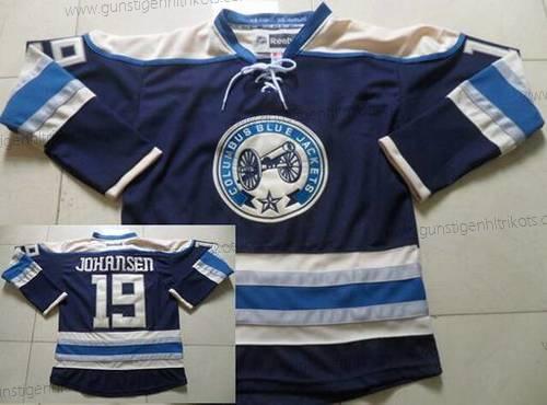 Herren Columbus Blue Jackets #19 Ryan Johansen ersatzweise Premier NHL Reebok Trikots – Marineblau Blau