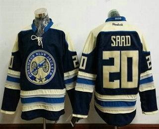 Herren Columbus Blue Jackets #20 Brandon Saad Ausweichtrikot Strickerei NHL Reebok Hockey Trikots – Blau