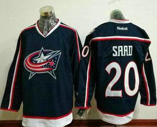 Herren Columbus Blue Jackets #20 Brandon Saad Heimtrikots Strickerei NHL Reebok Hockey Trikots – Marineblau Blau