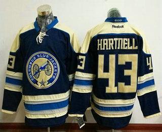 Herren Columbus Blue Jackets #43 Scott Hartnell Ausweichtrikot Strickerei NHL Reebok Hockey Trikots – Blau