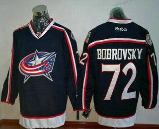 Herren Columbus Blue Jackets #72 Sergei Bobrovsky Heimtrikots Strickerei NHL Reebok Hockey Trikots – Marineblau Blau