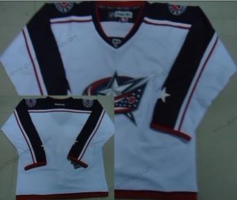 Herren Columbus Blue Jackets Leer Trikots – Weiß