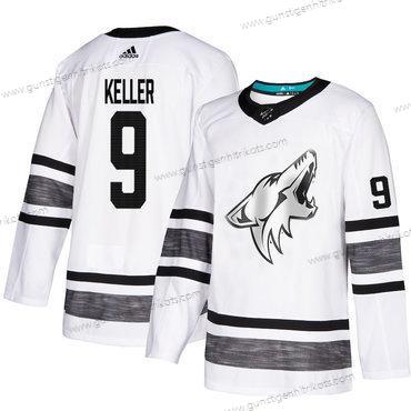 Herren Coyotes #9 Clayton Keller Authentisch 2019 All-Star Strickerei Hockey Trikots – Weiß