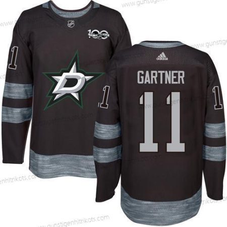 Herren Dallas Stars #11 Mike Gartner 1917-2017 100th Jahrestag Strickerei NHL Trikots – Schwarz