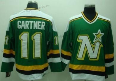 Herren Dallas Stars #11 Mike Gartner Retro CCM Trikots – Grün