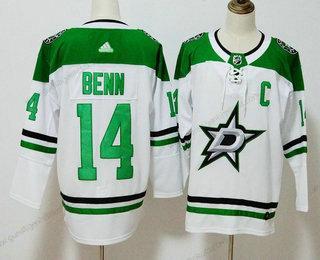 Herren Dallas Stars #14 Jamie Benn C Patch 2017-2018 Hockey Strickerei NHL Trikots – Weiß