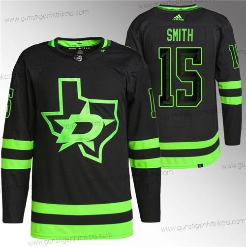 Herren Dallas Stars #15 Craig Smith Strickerei Trikots – Schwarz