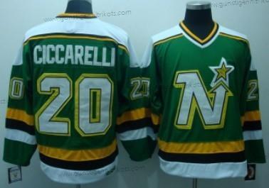 Herren Dallas Stars #20 Dino Ciccarelli Retro CCM Trikots – Grün