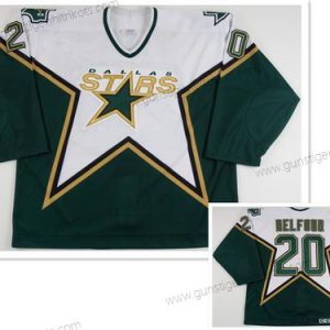 Herren Dallas Stars #20 Eddy Balfour CCM Retro Heimtrikots NHL Trikots – Grün Weiß