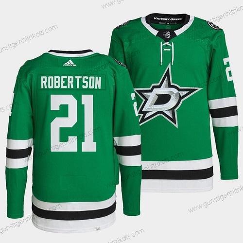 Herren Dallas Stars #21 Jason Robertson Strickerei Trikots – Grün