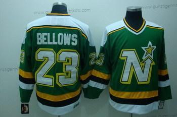 Herren Dallas Stars #23 Brian Bellows Retro CCM Trikots – Grün