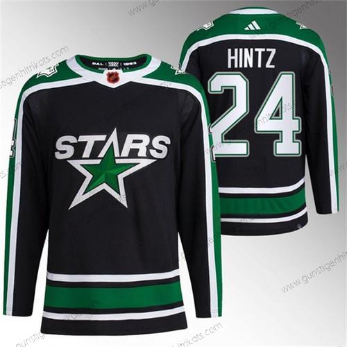 Herren Dallas Stars #24 Roope Hintz 2022-23 Rückseite Retro Strickerei Trikots – Schwarz