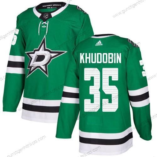 Herren Dallas Stars #35 Anton Khudobin Strickerei NHL Trikots – Grün