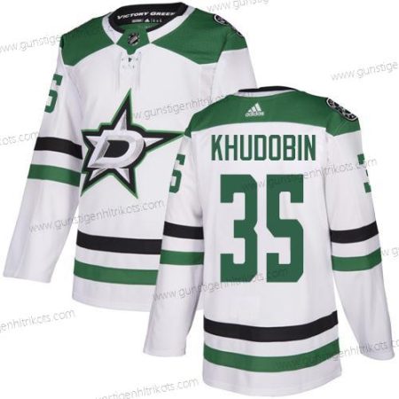 Herren Dallas Stars #35 Anton Khudobin Strickerei NHL Trikots – Weiß