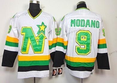 Herren Dallas Stars #9 Mike Modano Retro CCM Trikots – Weiß