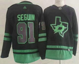 Herren Dallas Stars #91 Tyler Seguin 2022 Strickerei NHL Trikots – Schwarz