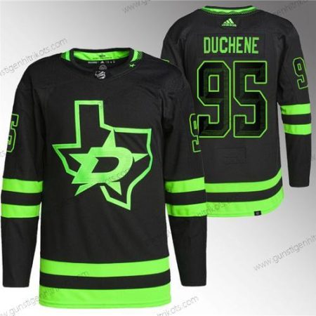 Herren Dallas Stars #95 Matt Duchene Strickerei Trikots – Schwarz