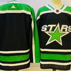 Herren Dallas Stars Leer 2022 Rückseite Retro 2.0 Strickerei Trikots – Schwarz