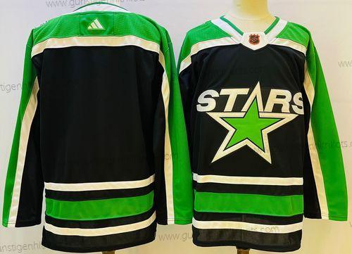 Herren Dallas Stars Leer 2022 Rückseite Retro 2.0 Strickerei Trikots – Schwarz