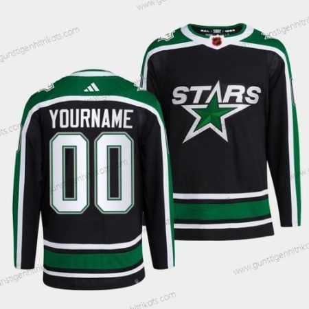 Herren Dallas Stars Personalisiertes Active Spieler 2022 Rückseite Retro 2.0 Strickerei Trikots – Schwarz