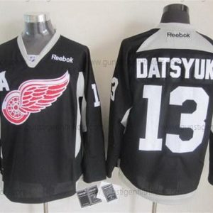 Herren Detroit Red Wings #13 Pavel Datsyuk 2014 Training Trikots – Schwarz