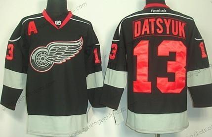 Herren Detroit Red Wings #13 Pavel Datsyuk Ice Trikots – Schwarz