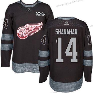 Herren Detroit Red Wings #14 Brendan Shanahan 1917-2017 100th Jahrestag Strickerei NHL Trikots – Schwarz