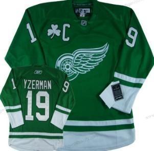 Herren Detroit Red Wings #19 Steve Yzerman St. Patrick’S Day Trikots – Grün