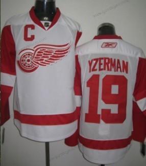 Herren Detroit Red Wings #19 Steve Yzerman Trikots – Weiß