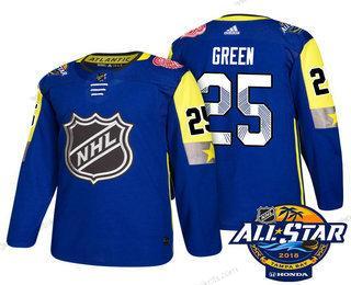 Herren Detroit Red Wings #25 Mike 2018 NHL All-Star Strickerei Ice Hockey Trikots – Grün Blau