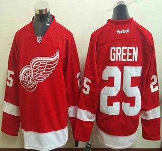 Herren Detroit Red Wings #25 Mike Trikots – Grün Rot