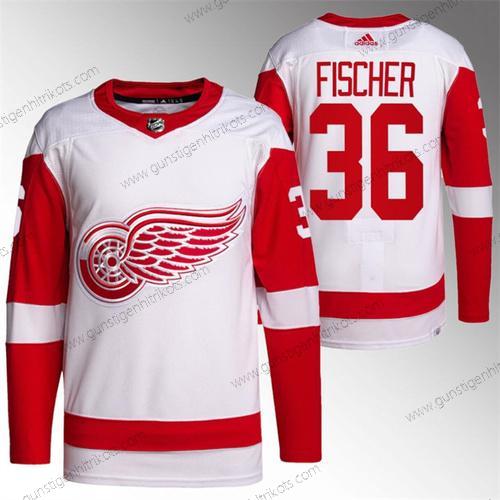 Herren Detroit Red Wings #36 Christian Fischer Strickerei Trikots – Weiß