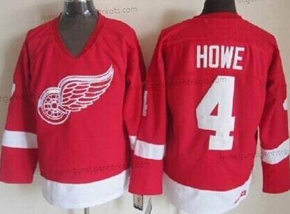 Herren Detroit Red Wings #4 Syd Howe Retro CCM Trikots – Rot