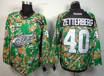 Herren Detroit Red Wings #40 Henrik Zetterberg 2014 Trikots – Tarnfarbe