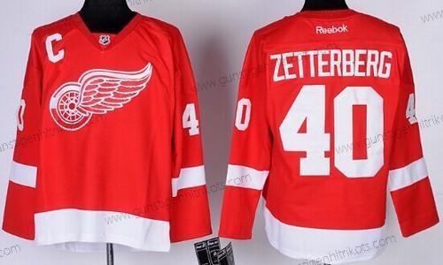 Herren Detroit Red Wings #40 Henrik Zetterberg Trikots – Rot