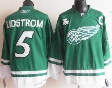 Herren Detroit Red Wings #5 Nicklas Lidstrom St. Patrick’S Day Trikots – Grün