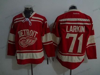 Herren Detroit Red Wings #71 Dylan Larkin 2014 Winter Klassisch Trikots – Rot