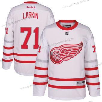 Herren Detroit Red Wings #71 Dylan Larkin Reebok 2017 Centennial Klassisch Premier Spieler Trikots – Weiß