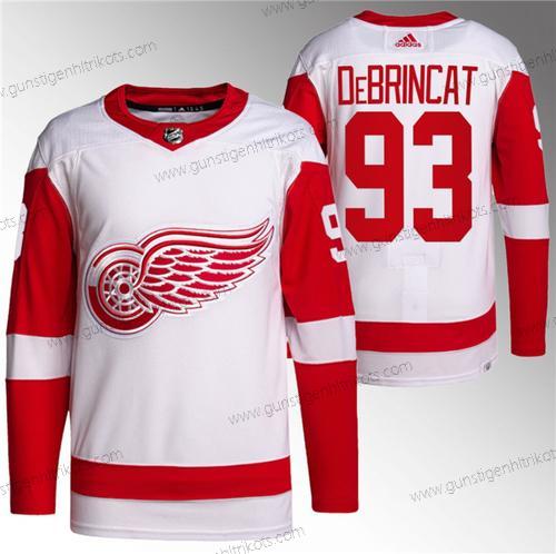 Herren Detroit Red Wings #93 Alex Debrincat Strickerei Trikots – Weiß