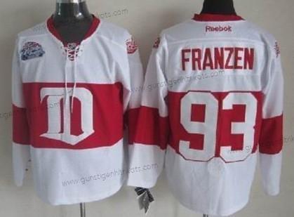 Herren Detroit Red Wings #93 Johan Franzen Winter Klassisch Trikots – Weiß