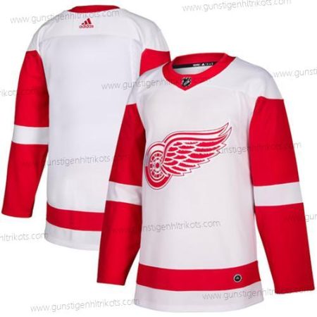 Herren Detroit Red Wings Leer Strickerei Trikots – Weiß