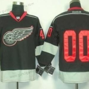 Herren Detroit Red Wings Personalisiertes 2012 Ice Trikots – Schwarz