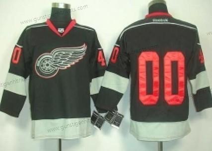 Herren Detroit Red Wings Personalisiertes 2012 Ice Trikots – Schwarz