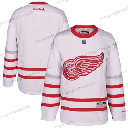 Herren Detroit Red Wings Personalisiertes 2017 Centennial Klassisch Strickerei Reebok Hockey Trikots – Weiß