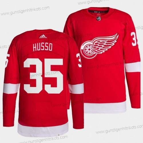 Herren Detroit Red Wings Primegreen Authentisch #35 Ville Husso Heimtrikots Trikots – Rot