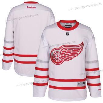 Herren Detroit Red Wings Reebok 2017 Centennial Klassisch Premier Leer Trikots – Weiß