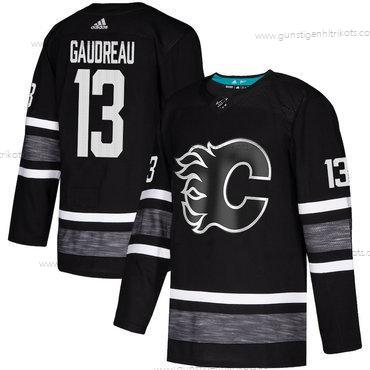 Herren Flames #13 Johnny Gaudreau Authentisch 2019 All-Star Strickerei Hockey Trikots – Schwarz