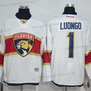 Herren Florida Panthers #1 Roberto Luongo Road Strickerei NHL Trikots – Weiß