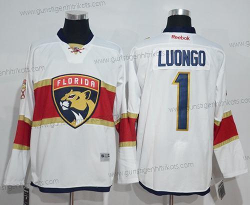 Herren Florida Panthers #1 Roberto Luongo Road Strickerei NHL Trikots – Weiß